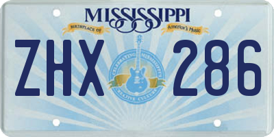 MS license plate ZHX286