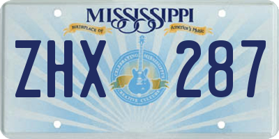 MS license plate ZHX287