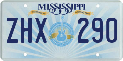MS license plate ZHX290