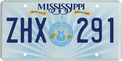 MS license plate ZHX291