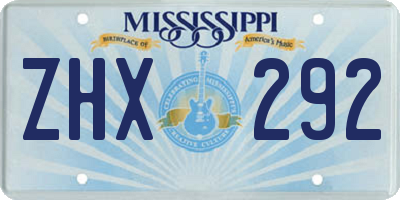MS license plate ZHX292