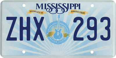 MS license plate ZHX293