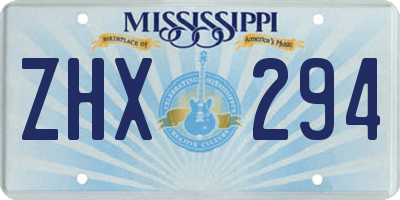 MS license plate ZHX294
