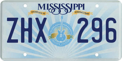 MS license plate ZHX296
