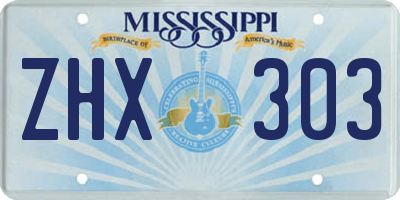 MS license plate ZHX303