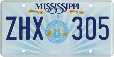MS license plate ZHX305