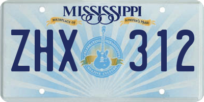 MS license plate ZHX312