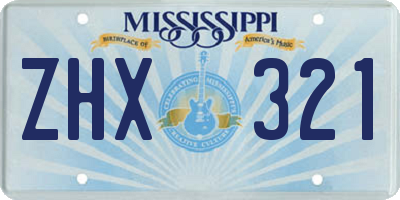 MS license plate ZHX321