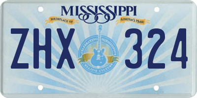 MS license plate ZHX324
