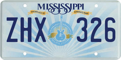 MS license plate ZHX326