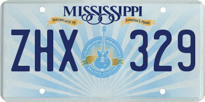 MS license plate ZHX329