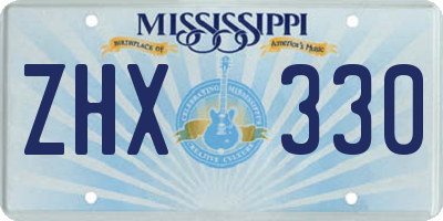 MS license plate ZHX330