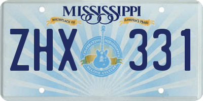 MS license plate ZHX331