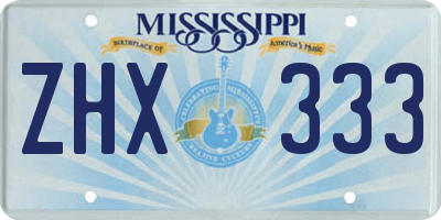 MS license plate ZHX333
