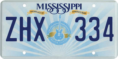 MS license plate ZHX334