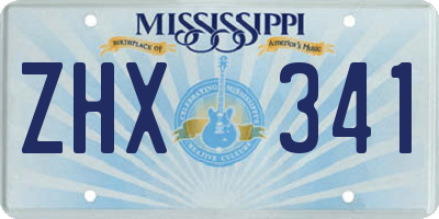 MS license plate ZHX341