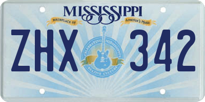MS license plate ZHX342
