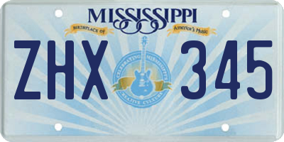 MS license plate ZHX345
