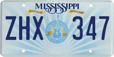 MS license plate ZHX347