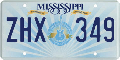 MS license plate ZHX349