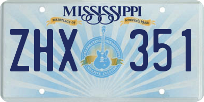 MS license plate ZHX351