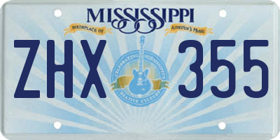 MS license plate ZHX355