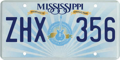 MS license plate ZHX356