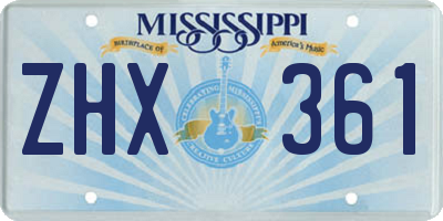 MS license plate ZHX361