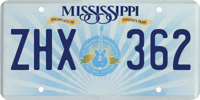 MS license plate ZHX362