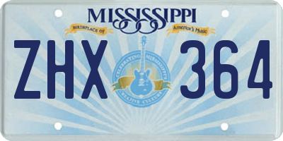 MS license plate ZHX364