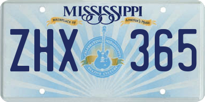 MS license plate ZHX365