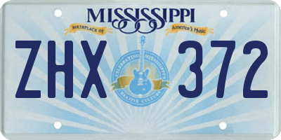 MS license plate ZHX372