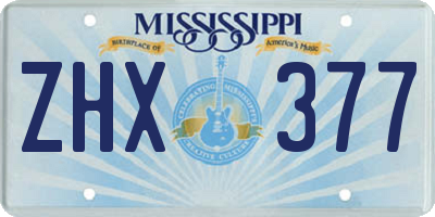 MS license plate ZHX377