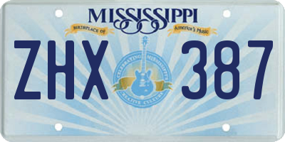 MS license plate ZHX387