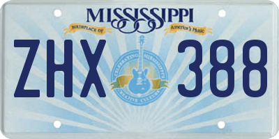 MS license plate ZHX388