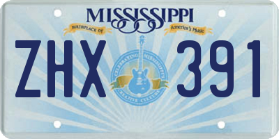 MS license plate ZHX391