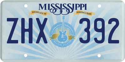 MS license plate ZHX392