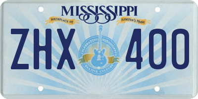 MS license plate ZHX400