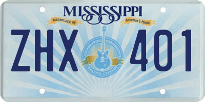 MS license plate ZHX401