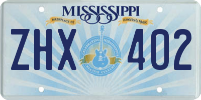 MS license plate ZHX402
