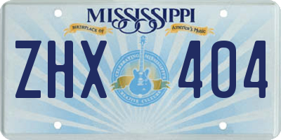 MS license plate ZHX404