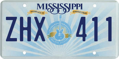 MS license plate ZHX411