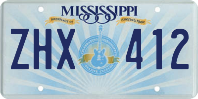 MS license plate ZHX412