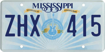 MS license plate ZHX415