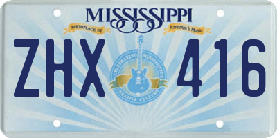 MS license plate ZHX416