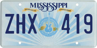 MS license plate ZHX419