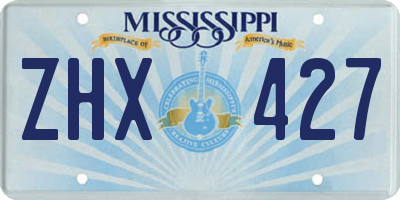 MS license plate ZHX427
