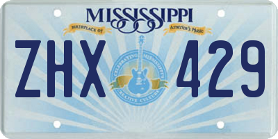 MS license plate ZHX429
