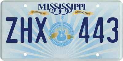 MS license plate ZHX443