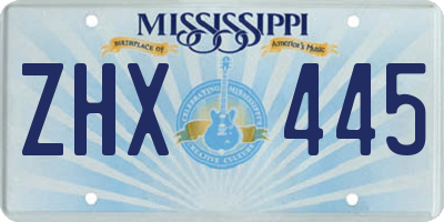 MS license plate ZHX445